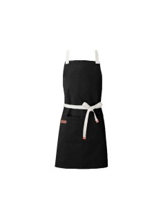 Avental Preto Algodao Vegano Cafeteria Bar Sapataria Salao