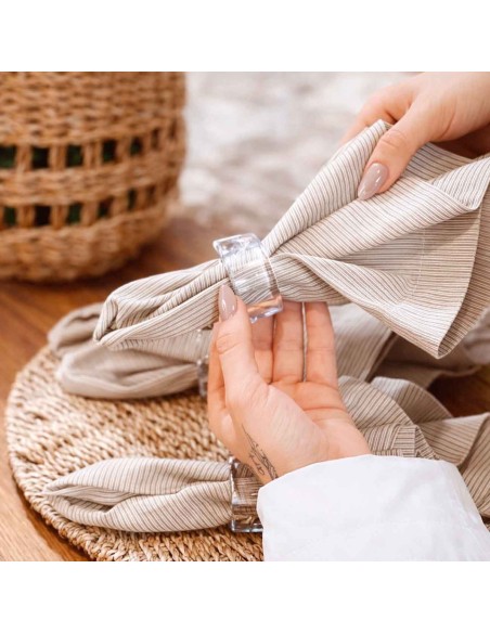 Porta Guardanapo Anel Redondo Transparente Mesa Posta 6un