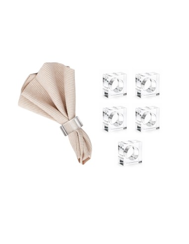 Porta Guardanapo Anel Quadrado Transparente...