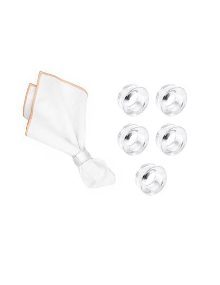 Porta Guardanapo Anel Redondo Transparente Mesa Posta 6un