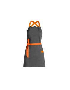 Avental Cinza Alça Cruzada Laranja Restaurante Bar...
