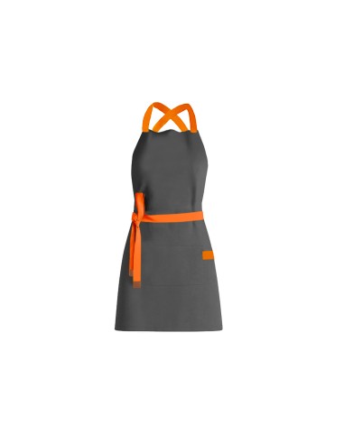 Avental Cinza Alça Cruzada Laranja Restaurante...
