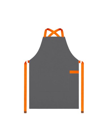 Avental Cinza Alça Cruzada Laranja Restaurante...