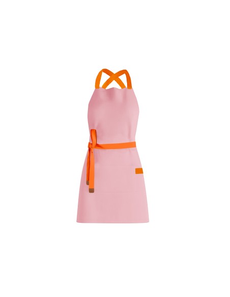 Avental Rosa Alça Cruzada Laranja Confeitaria Doceria Festa