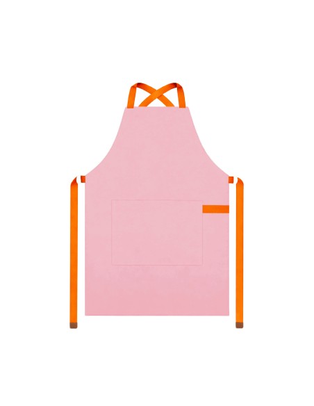Avental Rosa Alça Cruzada Laranja Confeitaria Doceria Festa