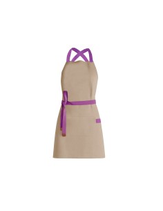 Avental Bege Alça Cruzada Roxo Restaurante Cafeteria Bar