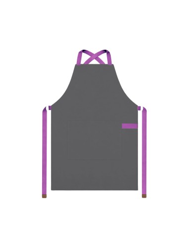 Avental Cinza Alça Cruzada Roxo Restaurante Bar...