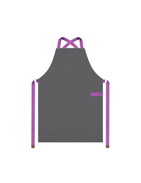 Avental Cinza Alça Cruzada Roxo Restaurante Bar Artesanato