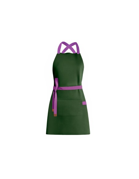 Avental Verde Alça Cruzada Roxo Restaurante Jardinagem Bar