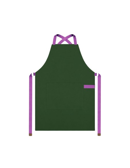 Avental Verde Alça Cruzada Roxo Restaurante Jardinagem Bar