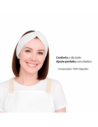 Faixa de Cabelo Turbante Bandana Branco...