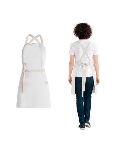 Avental Branco Alça Cruzada Algodao Estetica Clinica Spa