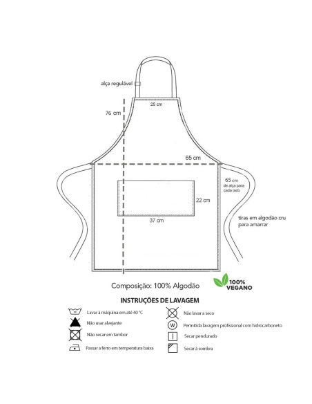 Avental Verde Matte Cha Chef Bar Restaurante Spa Salao