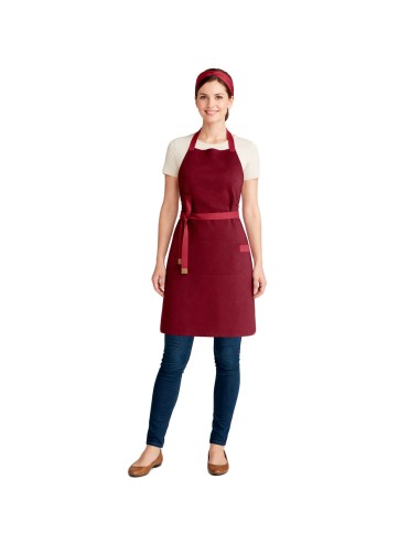 Avental Vinho Alça Cruzada Vermelho Restaurante...