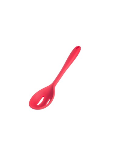 Colher Escumadeira Silicone Vermelho Perfurada