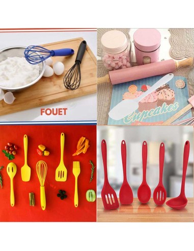 Colher Escumadeira Silicone Vermelho Perfurada