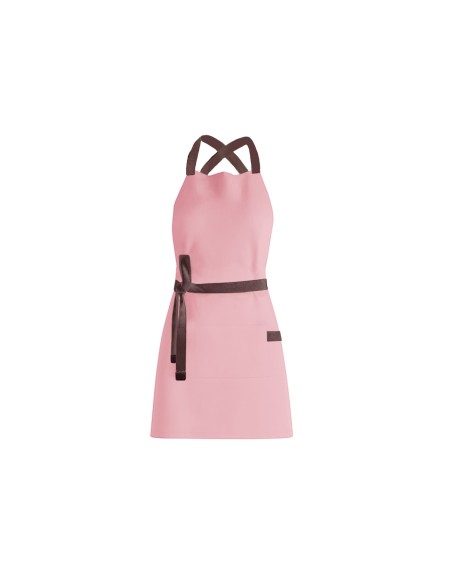 Avental Rosa Alça Cruzada Marrom Confeitaria Doceria Festa