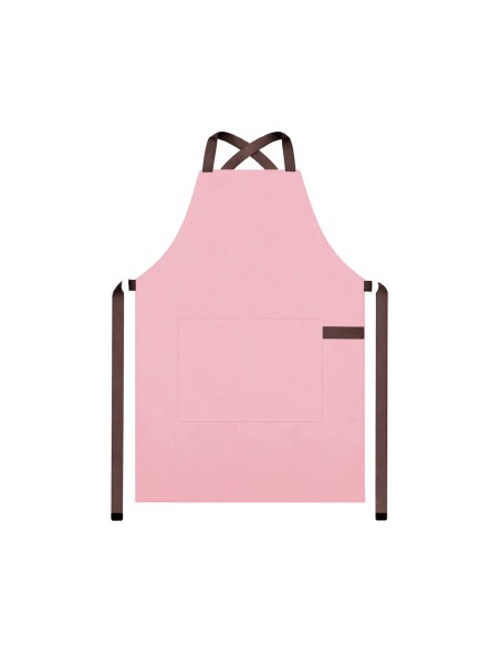 Avental Rosa Alça Cruzada Marrom Confeitaria Doceria Festa