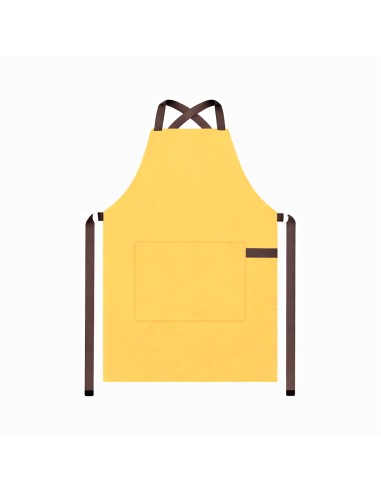Avental Amarelo Alça Cruzada Marrom Eventos...