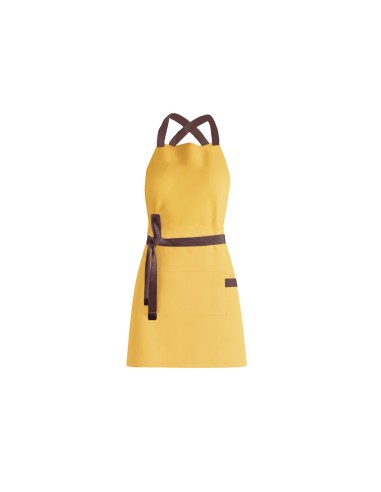 Avental Amarelo Alça Cruzada Marrom Eventos...