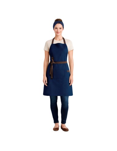 Avental Azul Alça Cruzada Marrom Restaurante...
