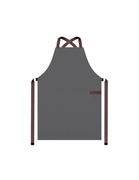 Avental Cinza Alça Cruzada Marrom Restaurante Bar Artesanato