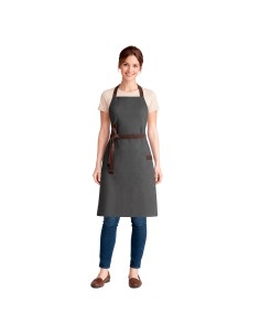 Avental Cinza Alça Cruzada Marrom Restaurante Bar Artesanato 2