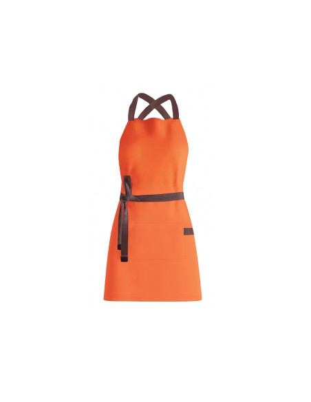 Avental Laranja Alça Cruzada Marrom Sorveteria Jardinagem