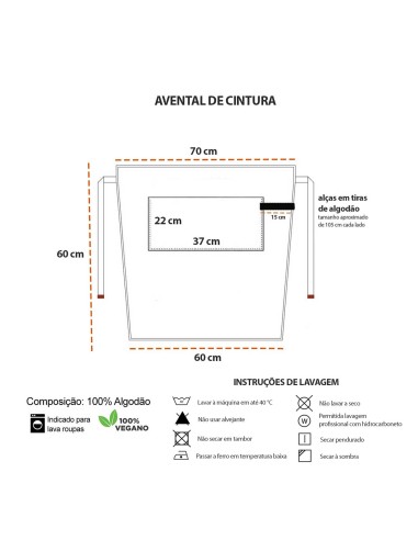 Avental de Cintura Verde Escuro Marrom Cafe Bar...
