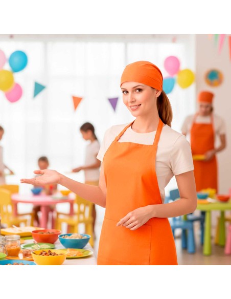 Avental Laranja Cozinha Chef Buffet Sorveteria Jardinagem