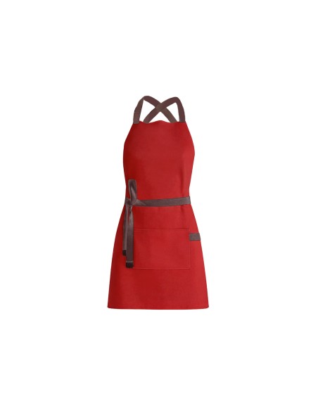 Avental Vermelho Alça Cruzada Marrom Buffet Pintura Artesanato