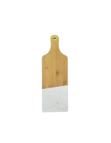 Tabua de Frios Queijos Corte Servir Bambu e Marmore 45cm