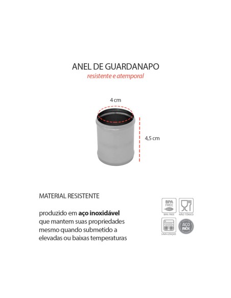 Porta Guardanapo Anel Argola Aço Inox Mesa Posta 1un