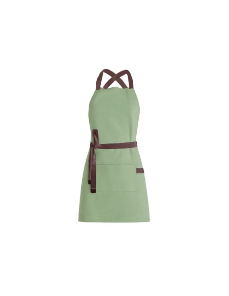 Avental Verde Matte Cha Alça Cruzada Marrom Restaurante Spa