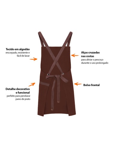 Avental Marrom Alça Cruzada Jardinagem...