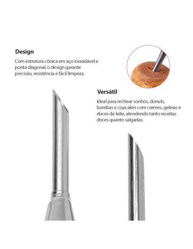 Bico de Confeitar Bolo Torta Inox e Escova...