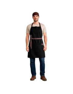 Avental Preto Alça Cruzada Marrom Cafeteria Bar Sapataria 2