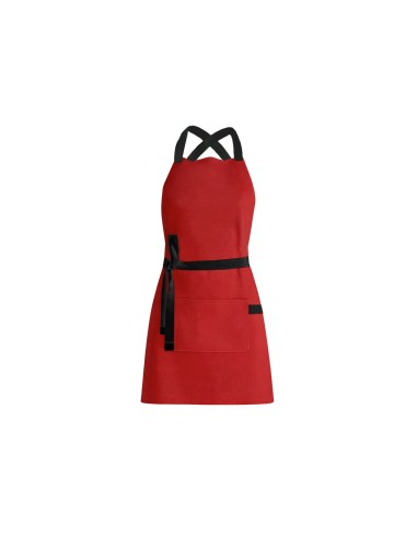 Avental Vermelho Alça Cruzada Preto Buffet...