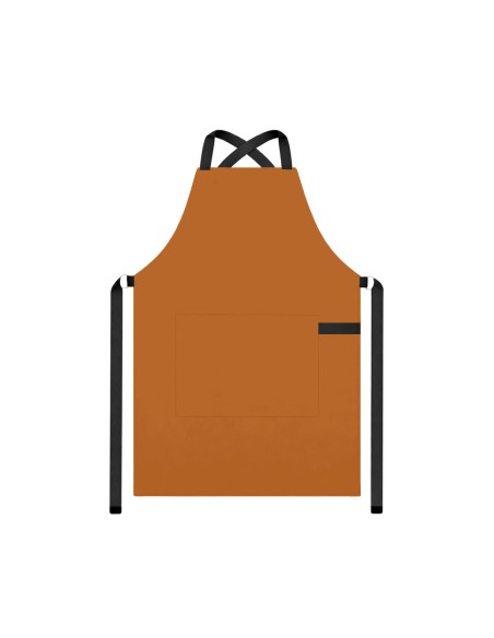 Avental Caramelo Alça Cruzada Preto Cafeteria Bistro Bar