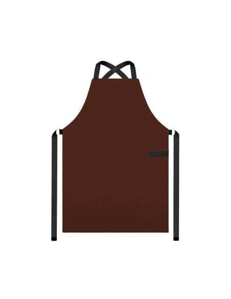 Avental Marrom Alça Cruzada Preto Jardinagem Barbearia Doceria
