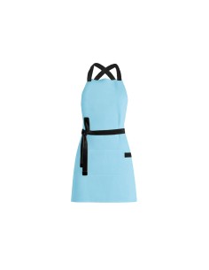 Avental Azul Claro Alça Cruzada Preto Confeitaria Padaria