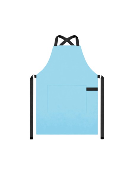 Avental Azul Claro Alça Cruzada Preto Confeitaria Padaria