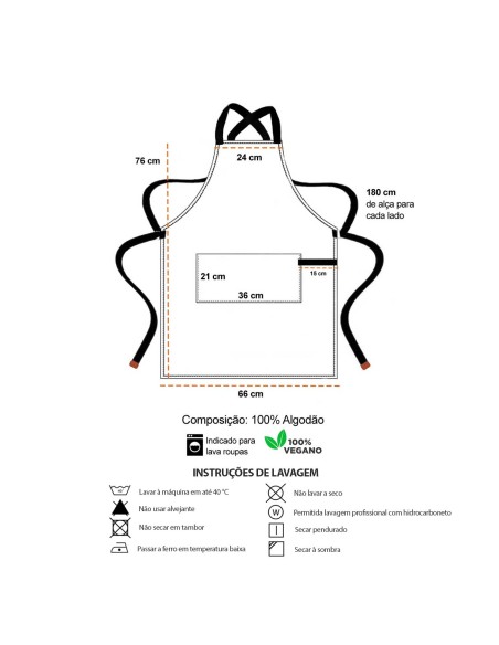 Avental Marrom Alça Cruzada Vermelho Jardinagem Barbearia Doceria