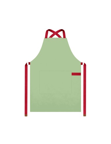 Avental Verde Matte Cha Alça Cruzada Vermelho...