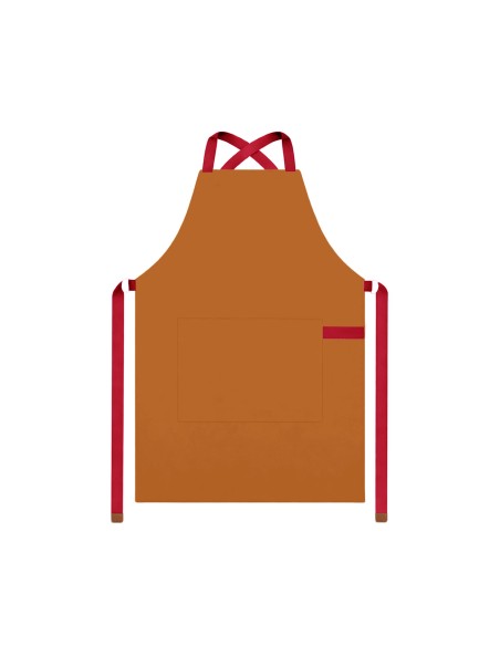 Avental Caramelo Alça Cruzada Vermelho Cafeteria Bistro Bar