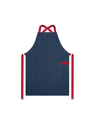 Avental Jeans Alça Cruzada Vermelho Restaurante...