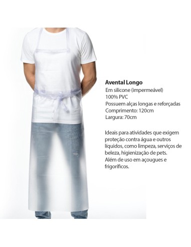 Avental Impermeavel Longo Transparente...