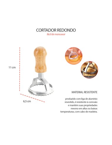 Cortador de Massa Biscoito Ravioli Redondo...