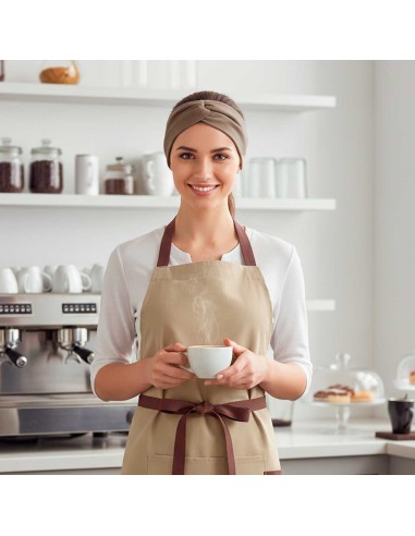 Faixa de Cabelo Turbante Bandana Marrom Claro...