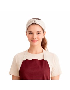 Faixa de Cabelo Turbante Bandana Areia Bege Claro Chef... 2
